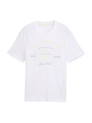 TOM TAILOR T-Shirt hellgrau/weiß