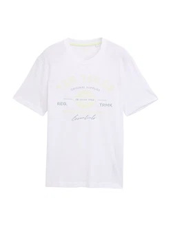TOM TAILOR T-Shirt hellgrau/weiß