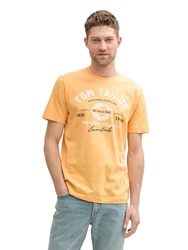 TOM TAILOR T-Shirt hellorange/schwarz/weiß