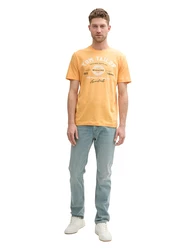TOM TAILOR T-Shirt hellorange/schwarz/weiß