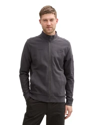 TOM TAILOR Sweatjacke dunkelgrau/schwarz