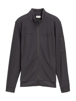 TOM TAILOR Sweatjacke dunkelgrau/schwarz
