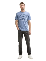 TOM TAILOR T-Shirt navy/taubenblau/weiß