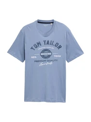 TOM TAILOR T-Shirt navy/taubenblau/weiß