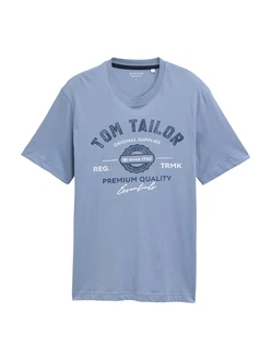 TOM TAILOR T-Shirt navy/taubenblau/weiß