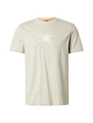 BOSS T-Shirt 'Spiderbat' kitt/weiß