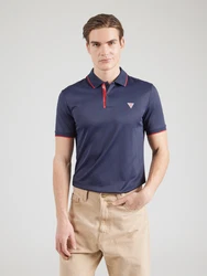 GUESS Poloshirt marineblau/knallrot