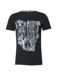T-Shirt 'Mastering' grau / schwarz / wei