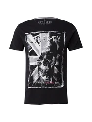 Key Largo T-Shirt 'Liberty' grau/schwarz/weiß