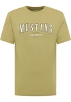 MUSTANG T-Shirt 'Austin' beige/schwarz/weiß MUSTANG T-Shirt 'Austin' beige/schwarz/weiß