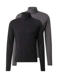 Shirt 'Brian' dunkelgrau / schwarz