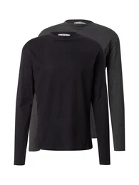 Shirt 'Hassan' dunkelgrau / schwarz