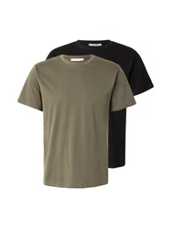 ABOUT YOU T-Shirt 'Lio' khaki/schwarz