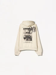Bershka Sweatshirt beige/schwarz