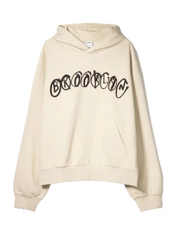 Bershka Sweatshirt beige/schwarz