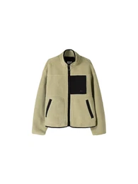 Fleecejacke oliv / schwarz