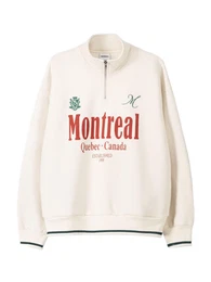 Sweatshirt dunkelgrn / rot / offwhite
