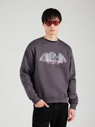 ALPHA INDUSTRIES Sweatshirt Studio Edition Vibe dunkelgrau/pastellgrün/rosa