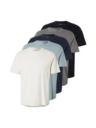 T-Shirt nachtblau / hellblau / hellgrau / schwarz / offwhite