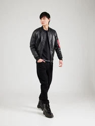 ALPHA INDUSTRIES T-Shirt 'Studio' grau / lila / schwarz