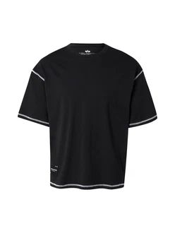 ALPHA INDUSTRIES T-Shirt 'Studio' grau / lila / schwarz ALPHA INDUSTRIES T-Shirt 'Studio' grau / lila / schwarz