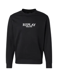 REPLAY Sweatshirt schwarz/weiß