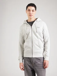 Superdry Sweatjacke Essential Logo Zip Hoodie Grau/hellgrau