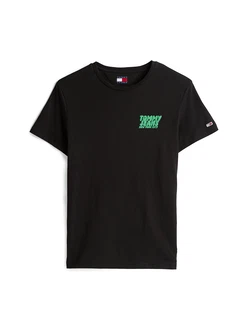 Tommy Jeans T-Shirt limette/schwarz