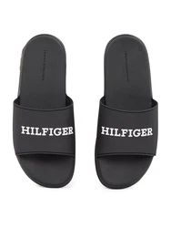 TOMMY HILFIGER Pantolette schwarz/weiß