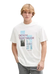 TOM TAILOR DENIM T-Shirt hellblau/beere/schwarz/offwhite