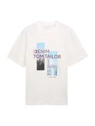 TOM TAILOR DENIM T-Shirt hellblau/beere/schwarz/offwhite