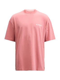 AllSaints T-Shirt 'Underground' (OCS) hellpink/weiß