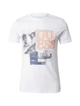 GUESS T-Shirt 'SAIL BOAT' marine/grau/pastellorange/weiß