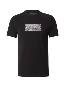 GUESS T-Shirt indigo/schwarz/weiß