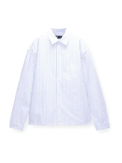 Pull&Bear Hemd saphir/offwhite