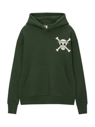 Sweatshirt dunkelgrn / wei