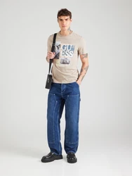 GUESS T-Shirt 'SAIL BOAT' saphir/taupe/anthrazit/weiß