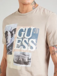 GUESS T-Shirt 'SAIL BOAT' saphir/taupe/anthrazit/weiß