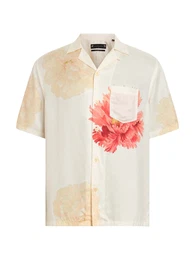 Hemd 'FLEUR' beige / hellrot / wei
