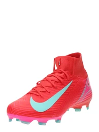 Fuballschuh hellblau / neonrot