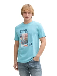 TOM TAILOR DENIM T-Shirt marine/hellblau/hellgrau/orange