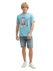 TOM TAILOR DENIM T-Shirt marine/hellblau/hellgrau/orange
