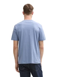 TOM TAILOR T-Shirt taubenblau/weiß