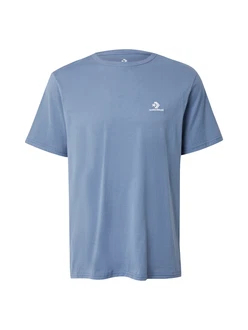 CONVERSE T-Shirt taubenblau/weiß