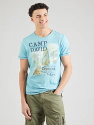 CAMP DAVID Rundhalsshirt T-Shirt hellbeige/hellblau/dunkelblau/hellgrau