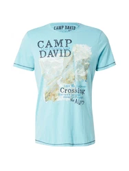 CAMP DAVID Rundhalsshirt T-Shirt hellbeige/hellblau/dunkelblau/hellgrau
