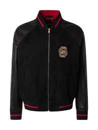 Jacke 'Menit' beige / rot / schwarz