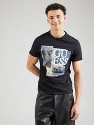 GUESS T-Shirt 'SAIL BOAT' beige/marine/schwarz/weiß