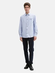 TOM TAILOR Kurzarmshirt Hemd mit Turn-up-Funktion Regular Fit 