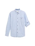 TOM TAILOR Kurzarmshirt Hemd mit Turn-up-Funktion Regular Fit 
